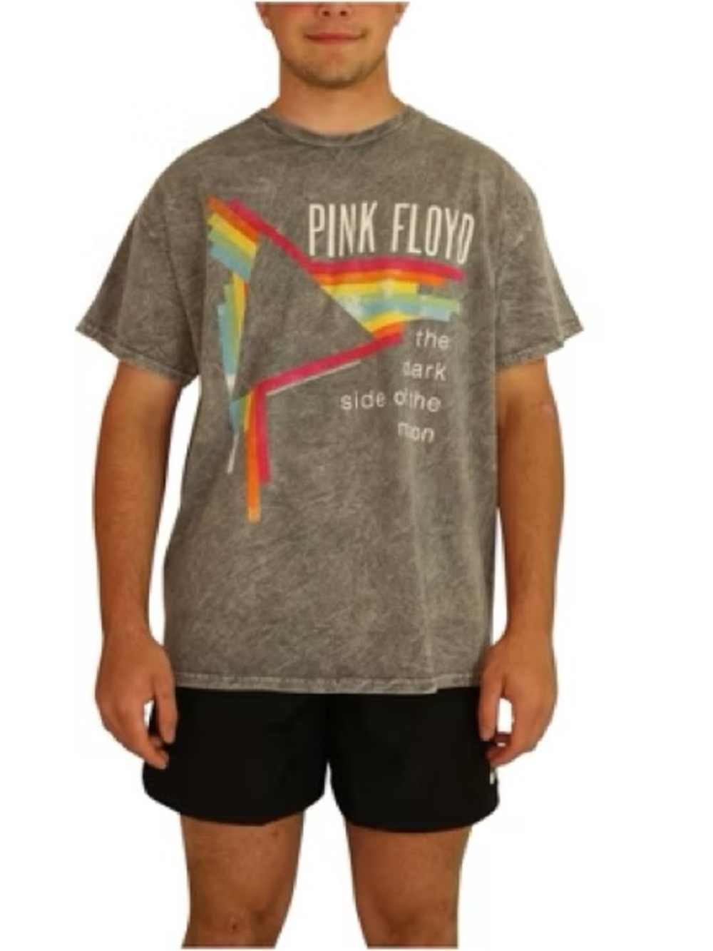 Junk Food NWT Pink Floyd Gray Mineral Wash Dark Side of the Moon Band Tee Size L